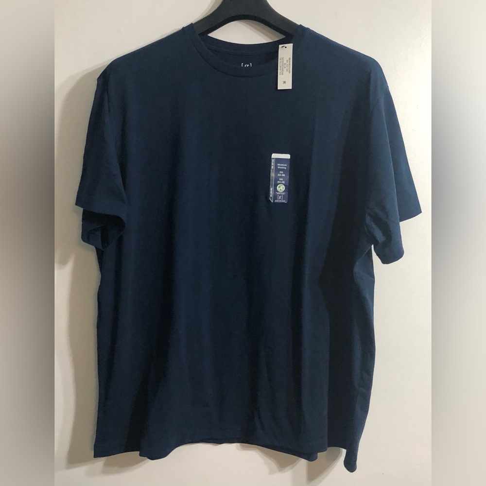 Men’s shirt  crewneck  pull over short sleeves navy blue. 3XL(54-56)